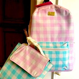 Betsey Johnson Plaid Pastel Backpack